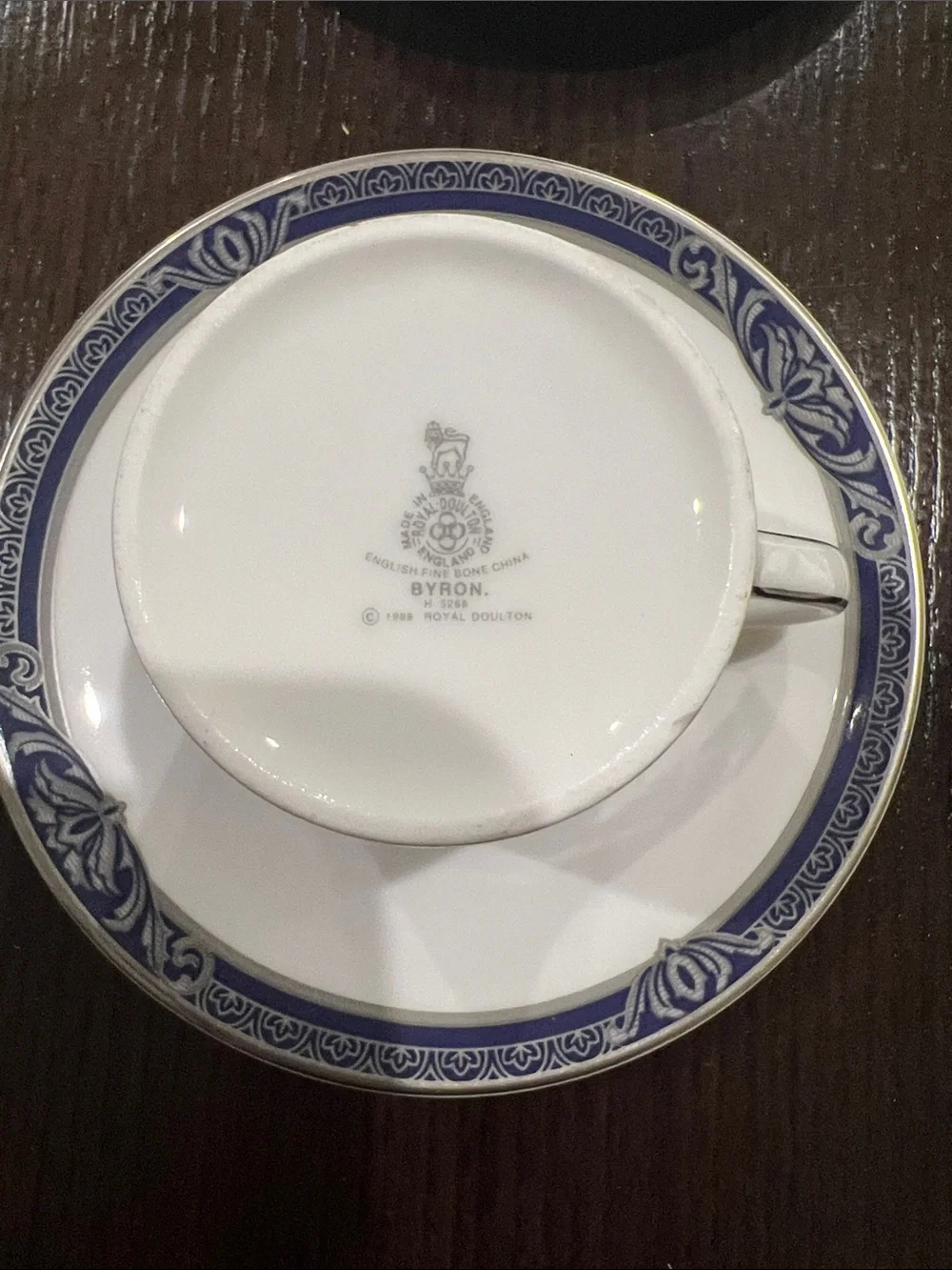 Royal Doulton Blue and White Porcelain Espresso Cup & Saucer Set - 4pc